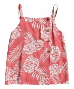 Cheapest 👍 Roxy Desert Rose Tropical Asymmetrical Button-Front Camisole - 👧 Girls 🔔