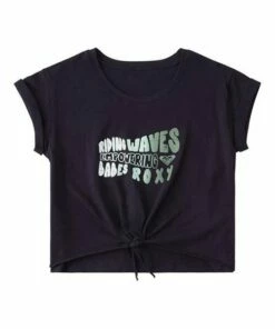 Wholesale 😍 Roxy Mood Indigo 'Riding Waves' Tie-Hem Tee - 👧 Girls 🌟