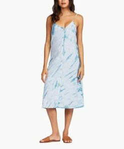 Cheap 👍 Roxy Corsair Blue & White Tie-Dye Wild Ties Shift 👗 Dress - Juniors 🎉