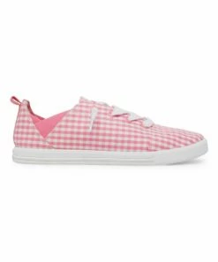Top 10 🔥 Roxy White & Pink Gingham Libbie 👟 Sneaker - 👧 Girls ✨ -Hot Sale Roxy Shop zu99401149 alt 2 tm1631739354
