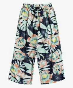 Budget 👍 Roxy Indigo & Pink Floral Harem Pants - 👧 Girls 🎁
